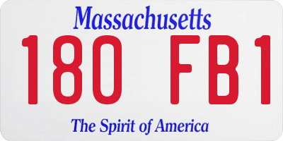 MA license plate 180FB1