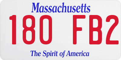 MA license plate 180FB2