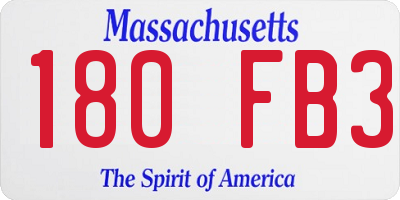 MA license plate 180FB3