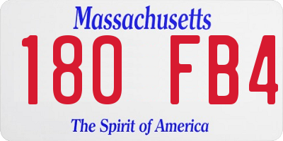 MA license plate 180FB4