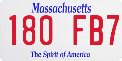 MA license plate 180FB7