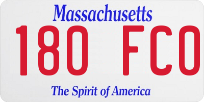 MA license plate 180FC0