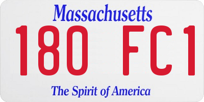 MA license plate 180FC1