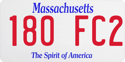 MA license plate 180FC2