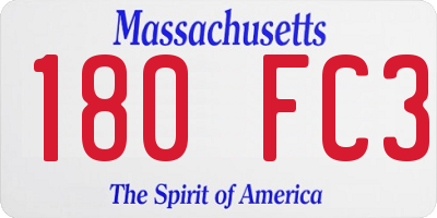 MA license plate 180FC3