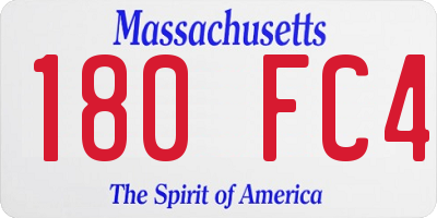 MA license plate 180FC4