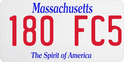 MA license plate 180FC5