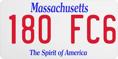 MA license plate 180FC6