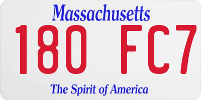 MA license plate 180FC7