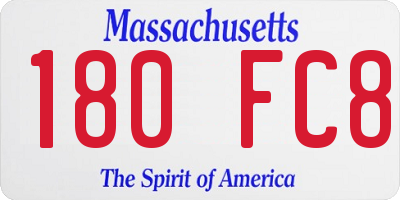MA license plate 180FC8