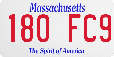 MA license plate 180FC9