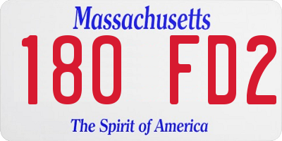 MA license plate 180FD2