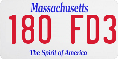 MA license plate 180FD3
