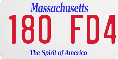 MA license plate 180FD4