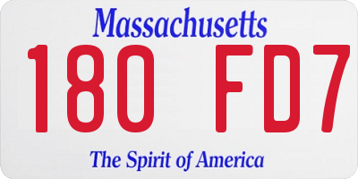 MA license plate 180FD7