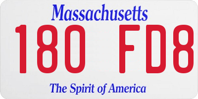 MA license plate 180FD8