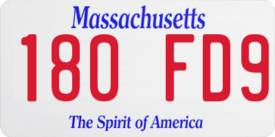 MA license plate 180FD9