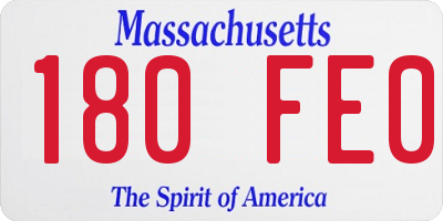 MA license plate 180FE0