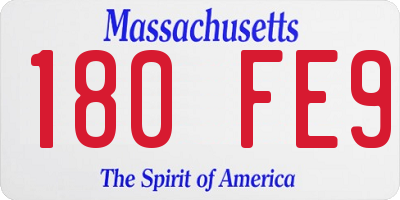 MA license plate 180FE9