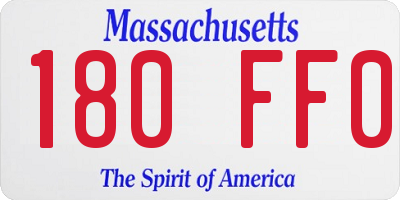 MA license plate 180FF0