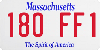 MA license plate 180FF1
