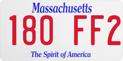 MA license plate 180FF2
