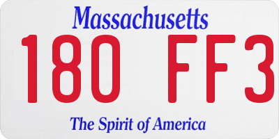 MA license plate 180FF3