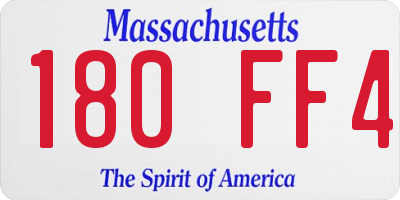 MA license plate 180FF4