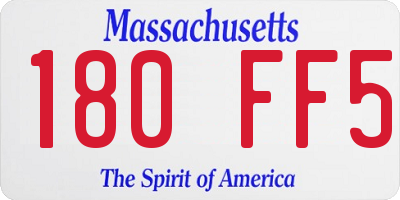 MA license plate 180FF5