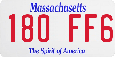MA license plate 180FF6