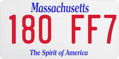 MA license plate 180FF7