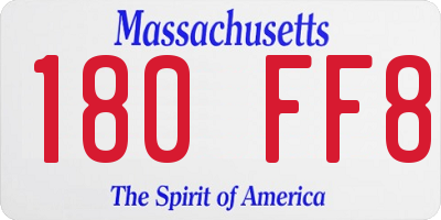 MA license plate 180FF8