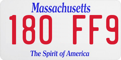 MA license plate 180FF9