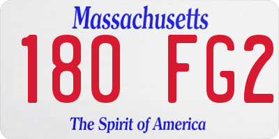 MA license plate 180FG2