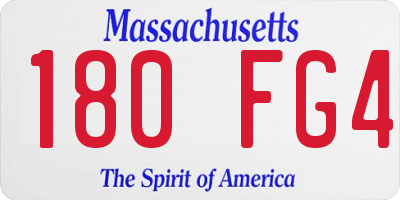 MA license plate 180FG4