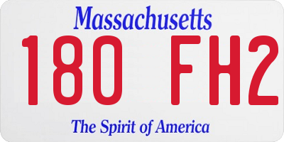 MA license plate 180FH2