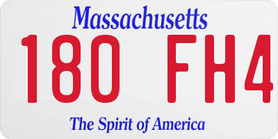 MA license plate 180FH4