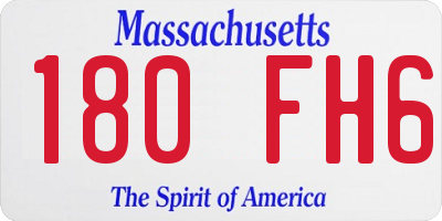 MA license plate 180FH6