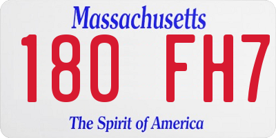 MA license plate 180FH7