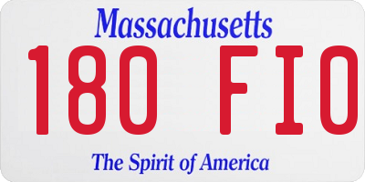 MA license plate 180FI0