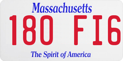 MA license plate 180FI6