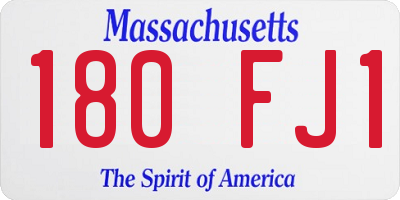 MA license plate 180FJ1