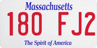 MA license plate 180FJ2