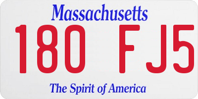MA license plate 180FJ5