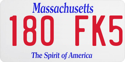 MA license plate 180FK5
