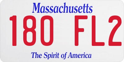 MA license plate 180FL2