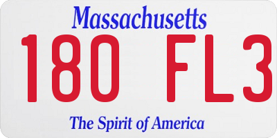 MA license plate 180FL3