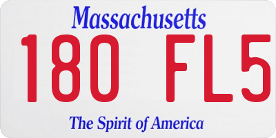 MA license plate 180FL5
