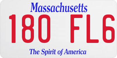 MA license plate 180FL6