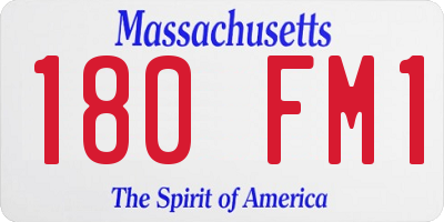 MA license plate 180FM1